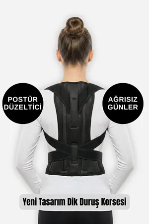 Unisex Balenli Kamburluk Dik Duruş Korsesi