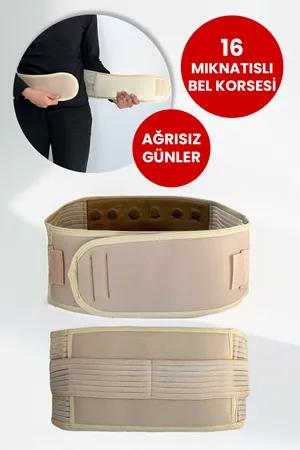 16 Mıknatıslı Manyetik Terapi Bel Kemeri Ten
