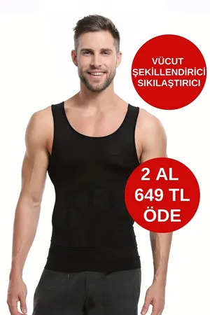 Erkek Jinekomasti Korse Atlet Siyah