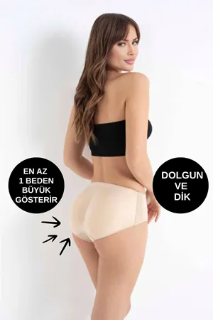 Kadın Push Up Külot Korse Ten Rengi