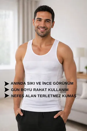 Erkek Jinekomasti Korse Atlet Beyaz