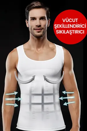 Erkek Atlet Korse Jinekomasti Toparlayıcı Beyaz