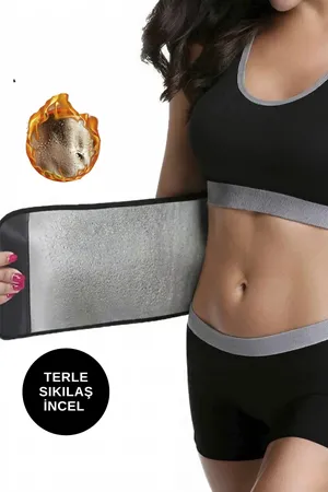 Termal Sauna Bel Kemeri Göbek Sıkılaştırıcı Siyah
