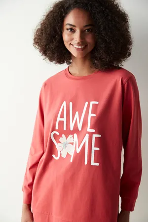 Kadın Pamuklu Günlük Sweatshirt