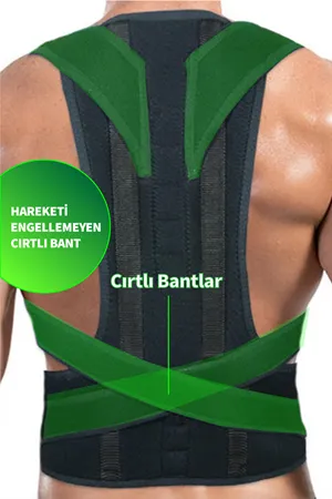 Balenli Medikal Dik Duruş Düzeltici Korse Siyah