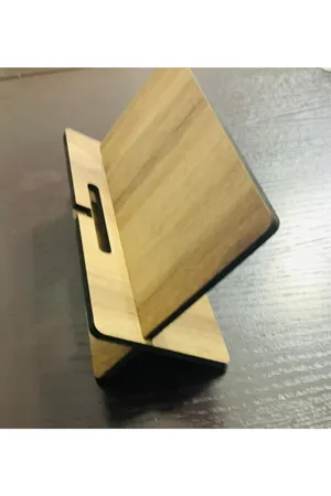 Katlanabilir Ahşap Telefon Tablet Standı Sarı