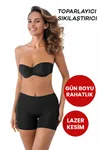 Kadın Dikişsiz Lazer Kesim Toparlayıcı Boxer Korse Siyah
