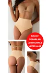 Kadın Yüksek Bel String Külot Korse Ten Rengi