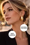 Altın Su Damlası Çelik Küpe