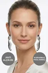 Uzun Sallantılı Gümüş Çelik Küpe