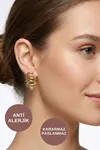 Abiye İçin 7'li Desenli Gold Çelik Küpe Seti
