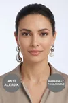 İnci Detaylı Uzun Sallantılı Gümüş Çelik Küpe