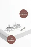 Zirkon Taşlı Silver Gold Çelik Küpe