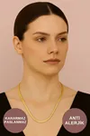 Sade Y Model Zincir Altın Renk Çelik Kolye