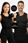 Unisex Sauna Etkili Termal Zayıflama Yeleği Siyah