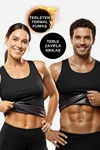 Unisex Termal Sauna Zayıflama Korsesi Siyah